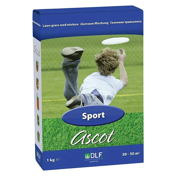 DLF Sjeme za travu za igrališta i sportske travnjake Turfline Ascot Sport - 1 kg - Dijagonalni pogled