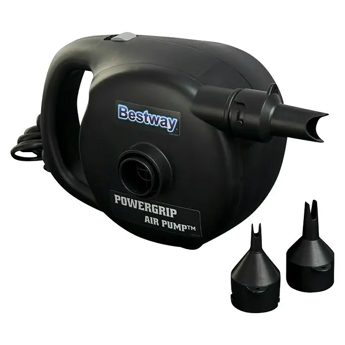 Bestway Električna pumpa za zrak PowerGrip - 230 V, 3 priključka za ventil - Dijagonalni pogled