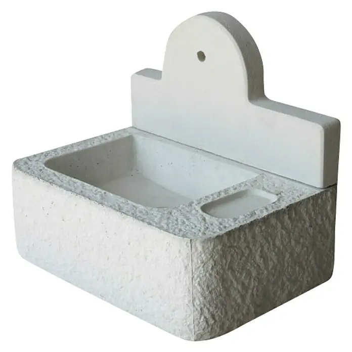 Vrtni zdenac - 54,5 x 80 x 68 cm, Beton, Bijele boje - Dijagonalni pogled