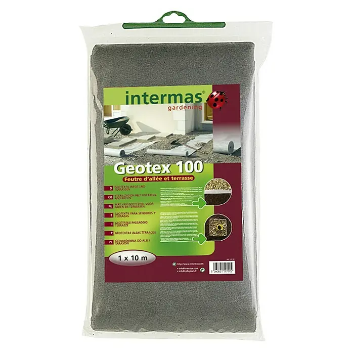 Geotekstil Geotex 50 drenažni filc - 1,6 x 10 m, 50 g/m², Vodonepropusno - Pogled sprijeda