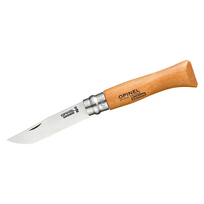 Opinel Taschenmesser No.8 - Klingenlänge: 85 mm, Carbon - Linke Seitenansicht