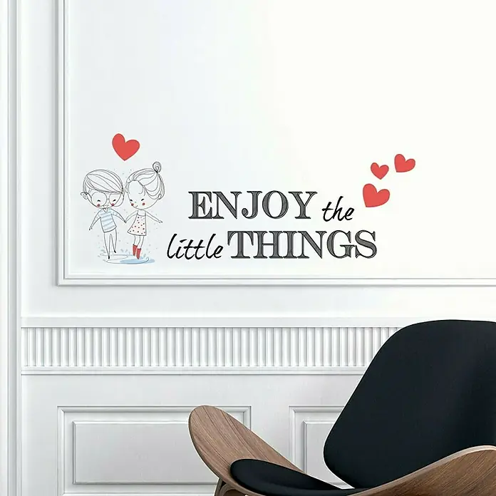 Adhesivos decorativos Enjoy little things - Enjoy, Negro/Rojo, 31 x 15 cm, 2 hojas - Foto ambiente