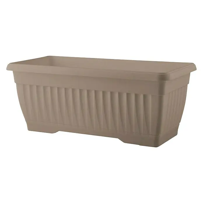 Plastična žardinjera Mediteran - Vanjska dimenzija (D x Š x V): 82 x 20 x 17 cm, Plastika, Bež boje - Dijagonalni pogled