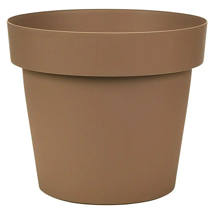 Tegla za cvijeće Melrose - Vanjska dimenzija (ø x V): 30 x 23,5 cm, Plastika, Smeđe boje - Pogled sprijeda