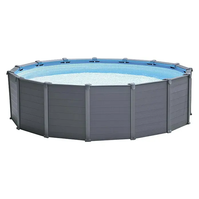 Intex Frame-Pool-Set Graphite - Ø x H: 478 x 124 cm, 16.805 l, Anthrazit - Vorderansicht