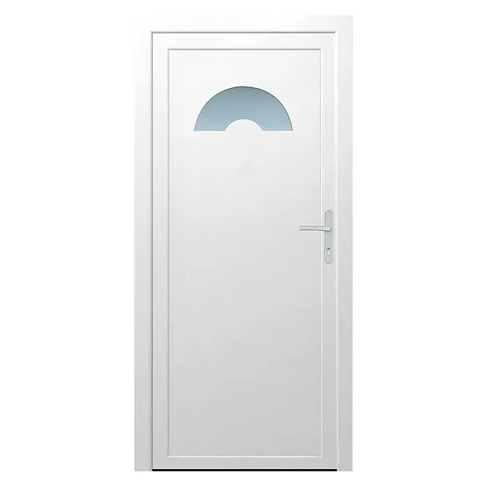 PVC ulazna vrata KF10 Vukovar - D x Š x V: 60 x 980 x 1.980 mm, DIN desno, Bijele boje - Pogled sprijeda
