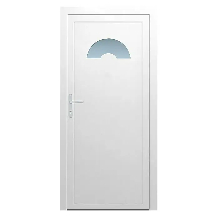 PVC ulazna vrata KF10 Vukovar - D x Š x V: 60 x 980 x 1.980 mm, DIN lijevo, Bijele boje - Pogled sprijeda