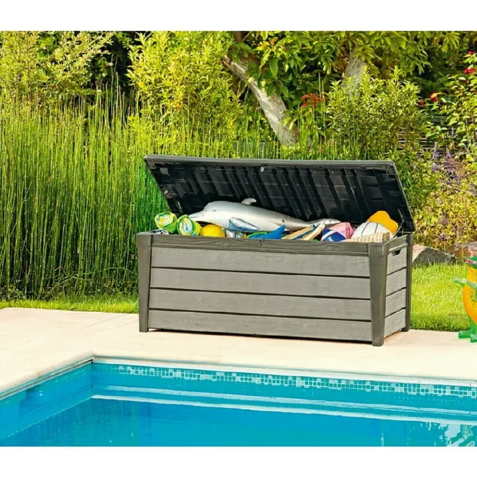 Keter Vrtna kutija za pohranu - D x Š x V: 69,7 x 145 x 60,3 cm, Sive boje, Plastika - Živopisni prikaz