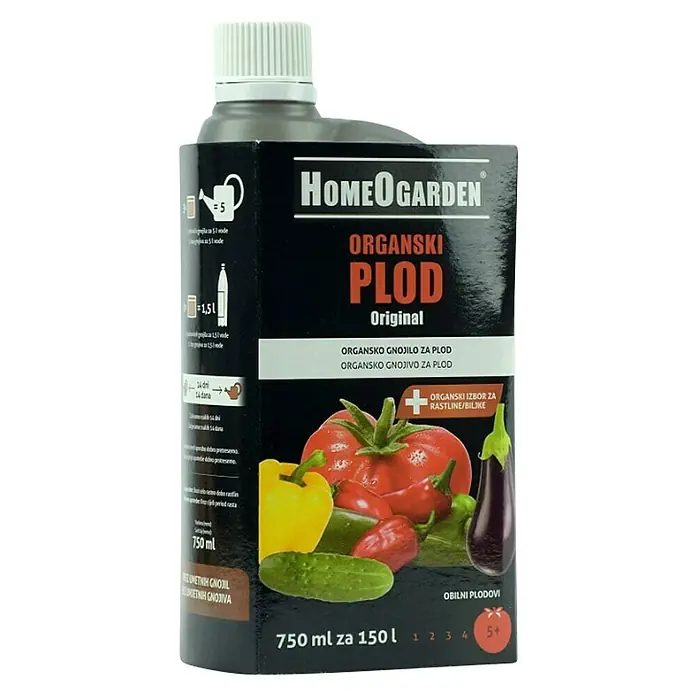 HomeOgarden Tekuće gnojivo Organski plod - 750 ml - Dijagonalni pogled