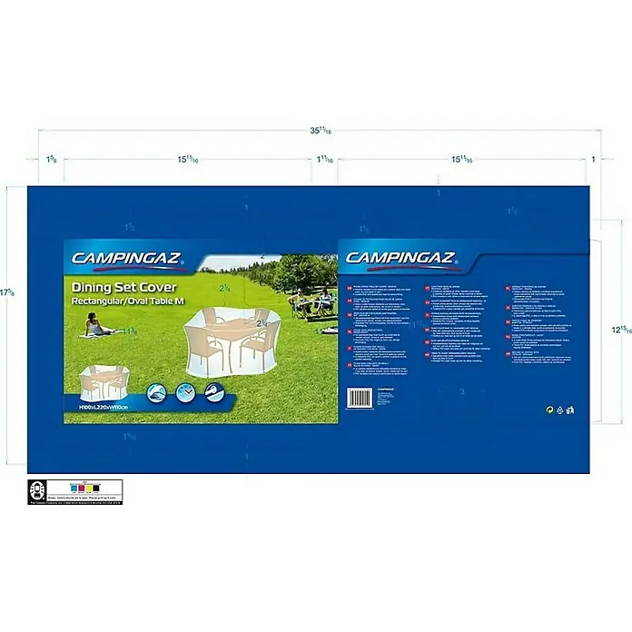 Campingaz Funda protectora para conjunto de jardín - Medio, L x An: 220 x 110 cm, Poliéster/PVC