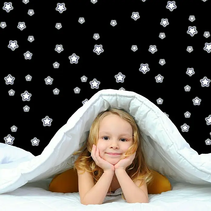 Adhesivos decorativos Stars - Blanco con borde azul, 15,5 x 34 cm - Foto ambiente