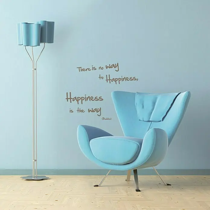 Vinilo de pared Happiness is the way - Gris, 15 x 31 cm, 2 piezas - Foto ambiente