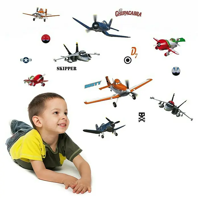 Ukrasna naljepnica Disney Airplanes - Više boja, D x Š: 70 x 31 cm - Živopisni prikaz
