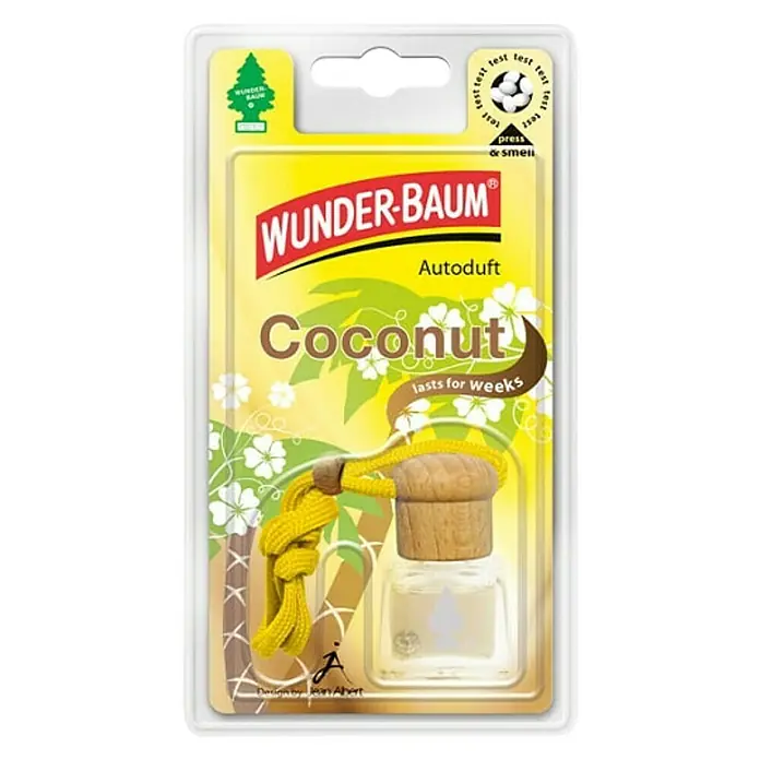 Wunderbaum Osvježivač zraka u bočici za automobil - Kokos, 4,5 ml - Pogled sprijeda
