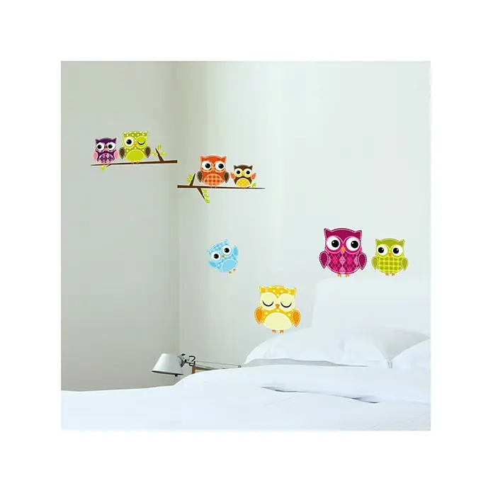 Dekorativna naljepnica Owls - 31 x 31 cm - Živopisni prikaz