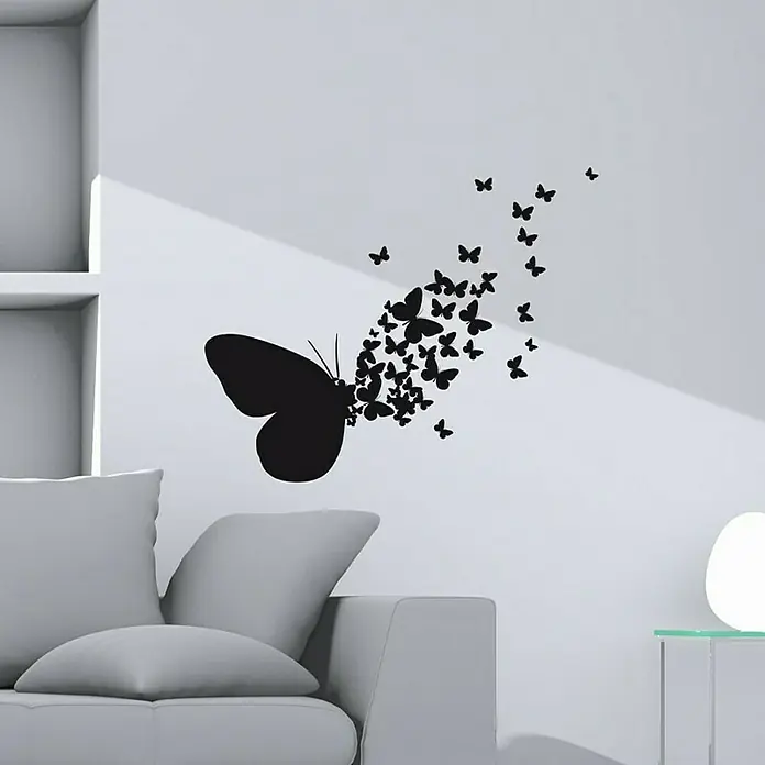 Adhesivos decorativos Butterflies - Mariposas, Negro, 31 x 31 cm - Foto ambiente