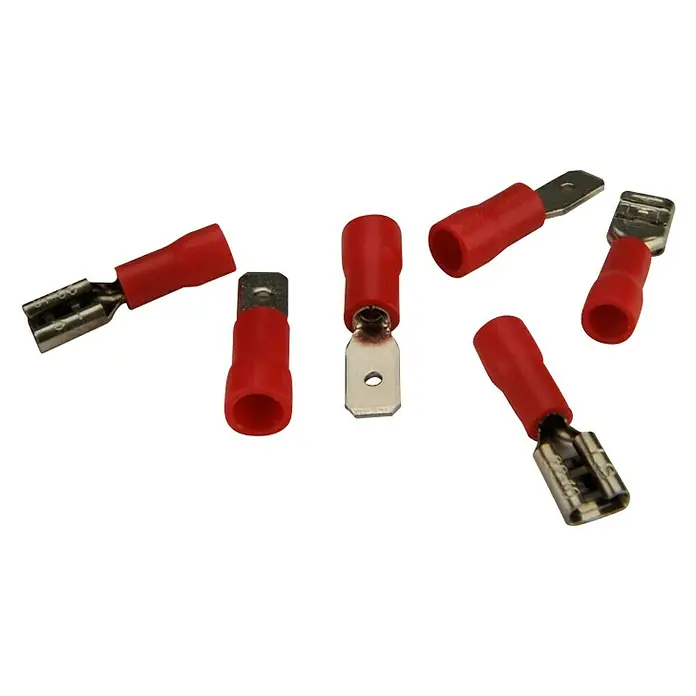 Voltomat Ravna nasadna stopica - 4,8 mm, Poprečni presjek: 0,5 – 1,5 mm², Crvene boje - Pogled odozgo