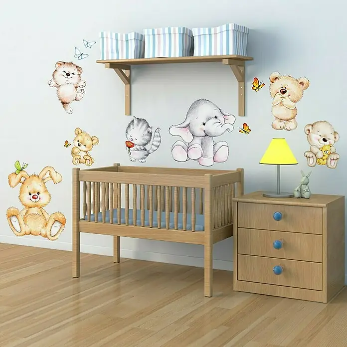 Dekorativna naljepnica Cute Animals - 47 x 67 cm - Živopisni prikaz