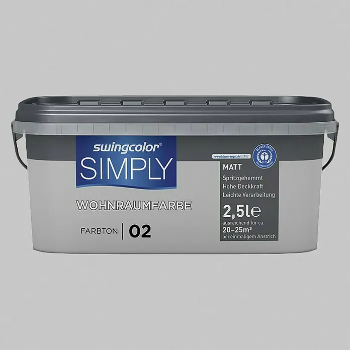 swingcolor Unutarnja disperzijska boja Simply - Sive boje, 2,5 l - Pogled sprijeda