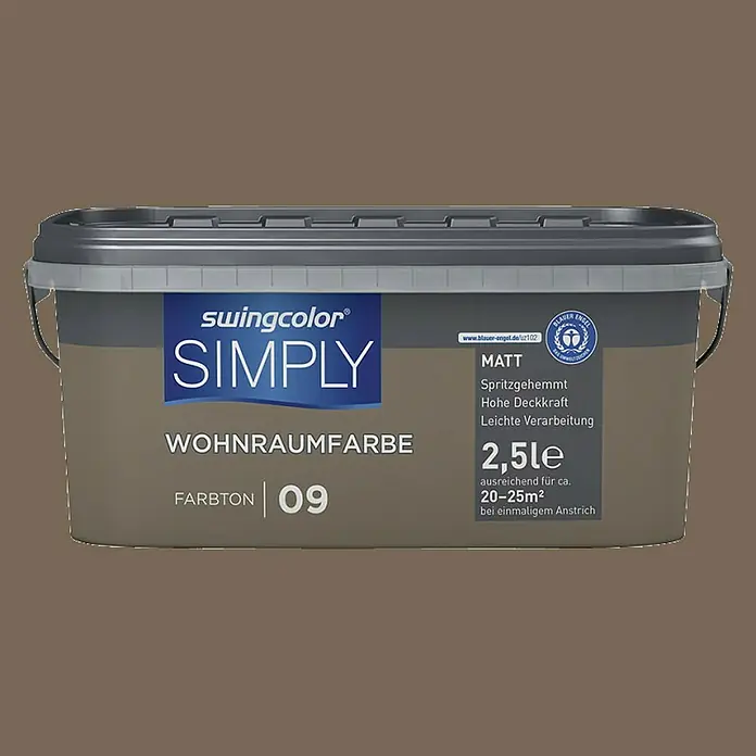 swingcolor Unutarnja disperzijska boja Simply - 2,5 l, Smeđe boje - Pogled sprijeda