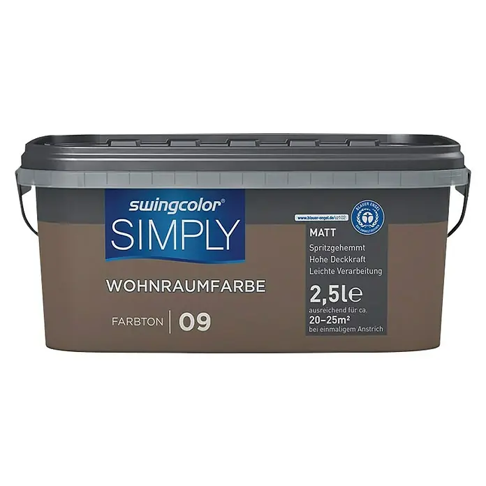 swingcolor Unutarnja disperzijska boja Simply - 2,5 l, Smeđe boje - Pogled sprijeda