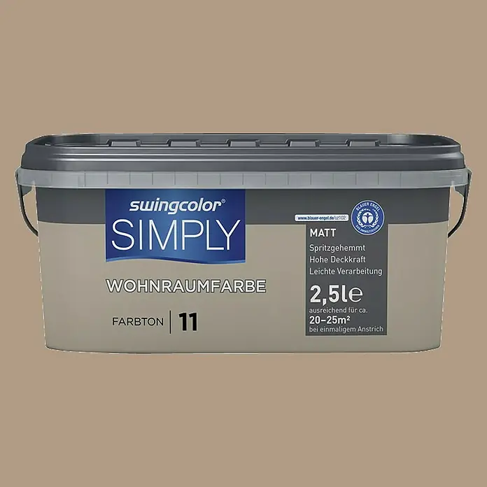 swingcolor Unutarnja disperzijska boja Simply - Smeđe boje, 2,5 l - Pogled sprijeda