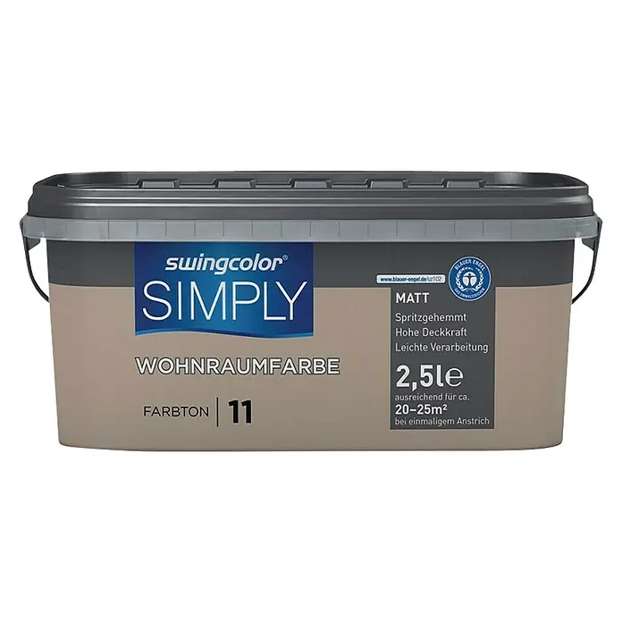 swingcolor Unutarnja disperzijska boja Simply - Smeđe boje, 2,5 l - Pogled sprijeda