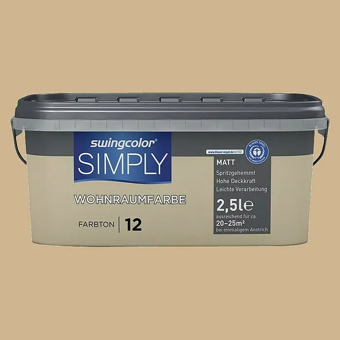 swingcolor Unutarnja disperzijska boja Simply - Smeđe boje, 2,5 l - Pogled sprijeda