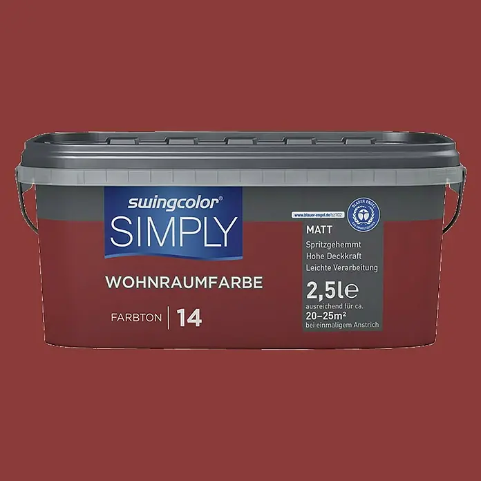 swingcolor Unutarnja disperzijska boja Simply - Crvene boje, 2,5 l - Pogled sprijeda