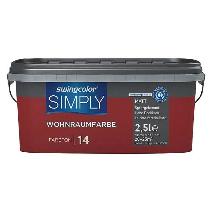 swingcolor Unutarnja disperzijska boja Simply - Crvene boje, 2,5 l - Pogled sprijeda
