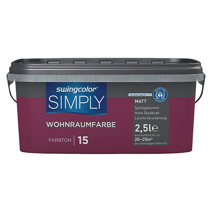 swingcolor Unutarnja disperzijska boja Simply - Crvene boje, 2,5 l - Pogled sprijeda