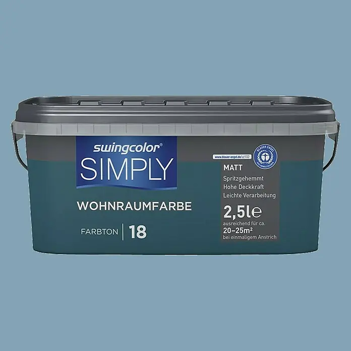 swingcolor Unutarnja disperzijska boja Simply - Plave boje, 2,5 l - Pogled sprijeda