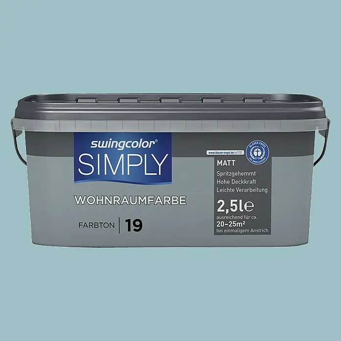 swingcolor Unutarnja disperzijska boja Simply - Plave boje, 2,5 l - Pogled sprijeda