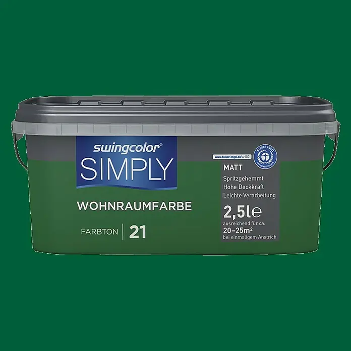 swingcolor Unutarnja disperzijska boja Simply - Zelene boje, 2,5 l - Pogled sprijeda