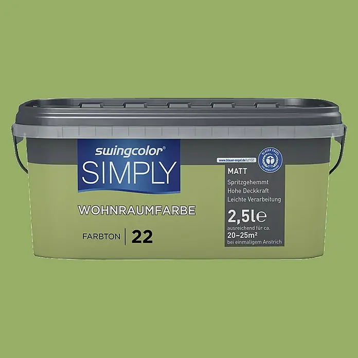 swingcolor Unutarnja disperzijska boja Simply - Zelene boje, 2,5 l - Pogled sprijeda