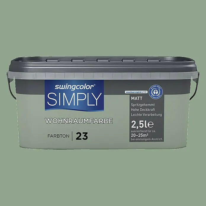swingcolor Unutarnja disperzijska boja Simply - Zelene boje, 2,5 l - Pogled sprijeda