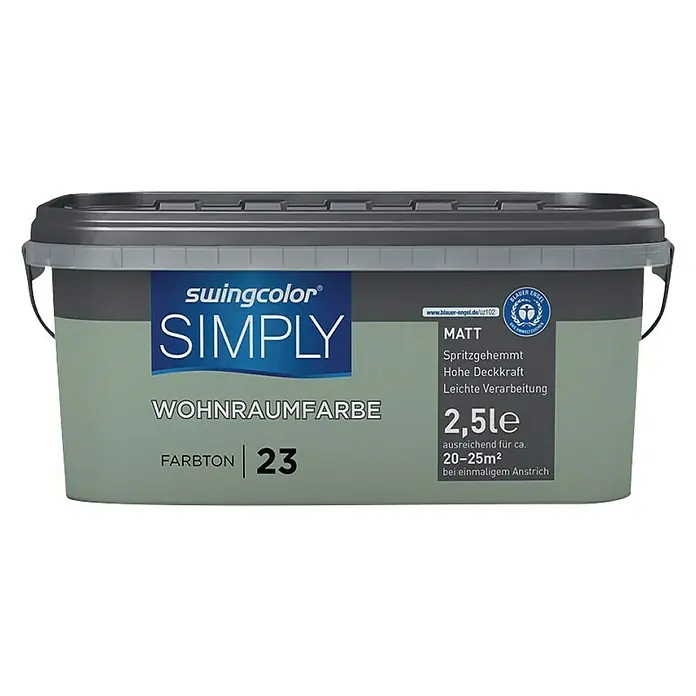 swingcolor Unutarnja disperzijska boja Simply - Zelene boje, 2,5 l - Pogled sprijeda