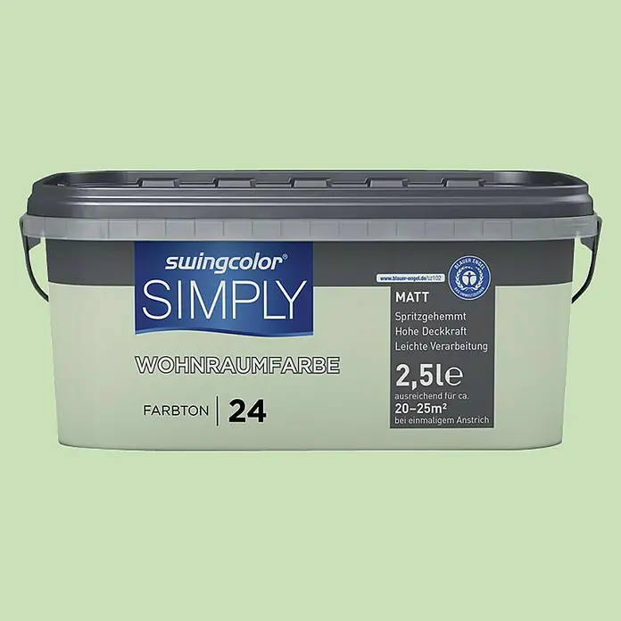 swingcolor Unutarnja disperzijska boja Simply - Zelene boje, 2,5 l - Pogled sprijeda