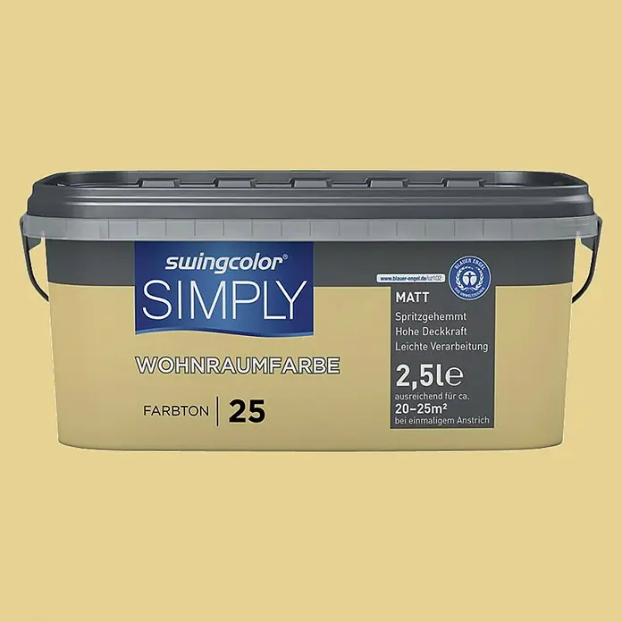 swingcolor Unutarnja disperzijska boja Simply - Žute boje, 2,5 l - Pogled sprijeda