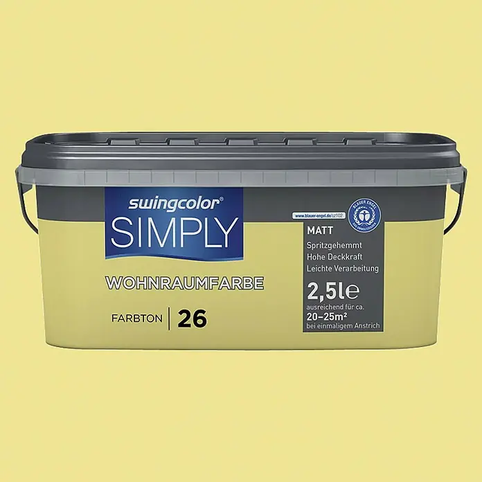 swingcolor Unutarnja disperzijska boja Simply - Žute boje, 2,5 l - Pogled sprijeda