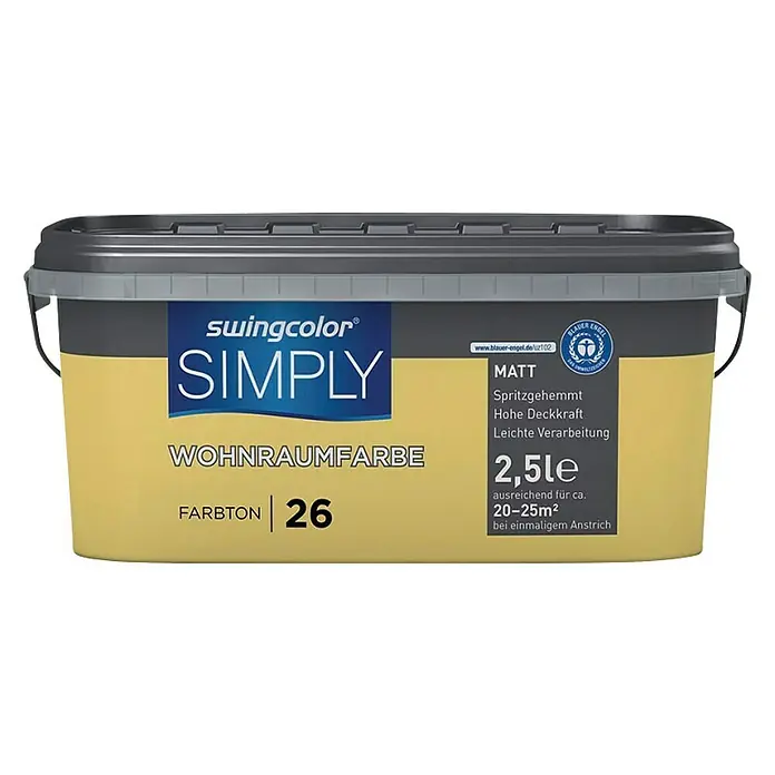 swingcolor Unutarnja disperzijska boja Simply - Žute boje, 2,5 l - Pogled sprijeda