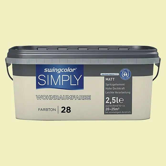 swingcolor Unutarnja disperzijska boja Simply - Žute boje, 2,5 l - Pogled sprijeda