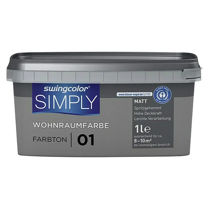 swingcolor Unutarnja disperzijska boja Simply - Sive boje, 1 l - Pogled sprijeda