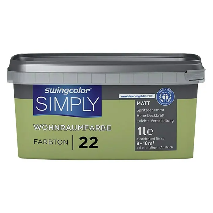 swingcolor Unutarnja disperzijska boja Simply - Zelene boje, 1 l - Pogled sprijeda
