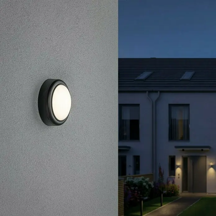 Paulmann Vanjska zidna LED svjetiljka - 15 W, Antracit, Bijele boje, IP44 - Živopisni prikaz