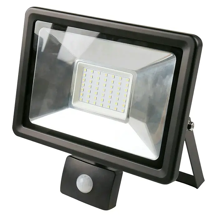 LED senzorski reflektor - 50 W, Crne boje, IP44 - Dijagonalni pogled