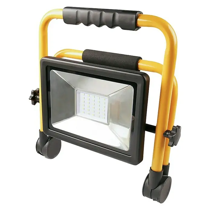 Prijenosni LED reflektor - 30 W, Žuta-crna, D x Š x V: 284 x 80 x 309 mm - Dijagonalni pogled