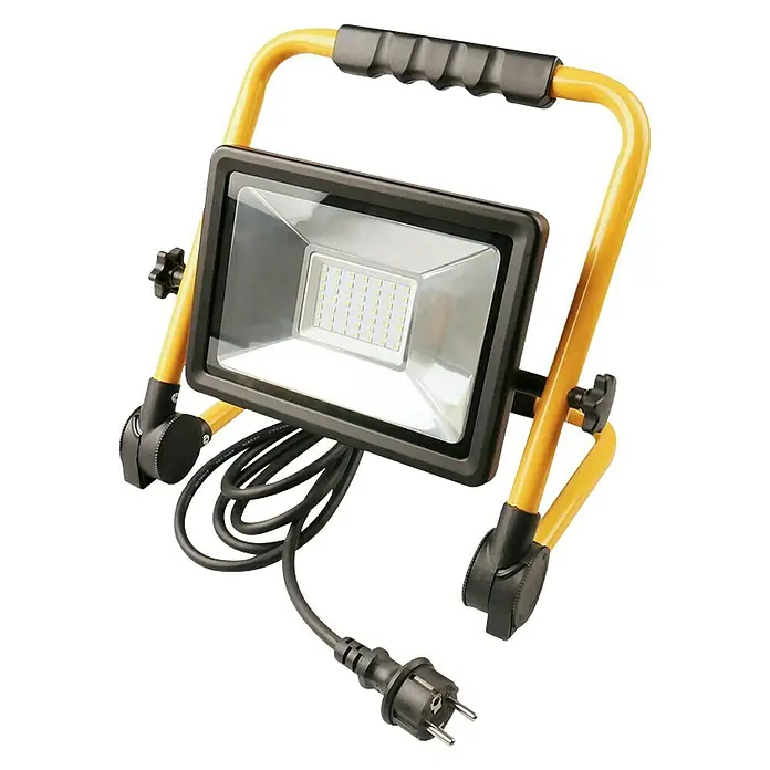 Prijenosni LED reflektor - 30 W, Žuta-crna, D x Š x V: 284 x 80 x 309 mm - Dijagonalni pogled