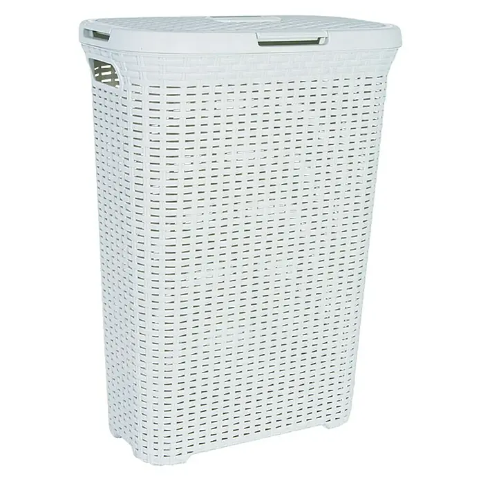 Curver Style Cesta para la ropa - 40 l, Blanco, Plástico - Vista angular