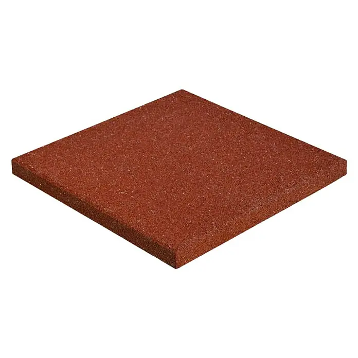 Gum-tech Podloga za zaštitu od pada - Crvene boje, 50 x 50 x 3 cm - Dijagonalni pogled